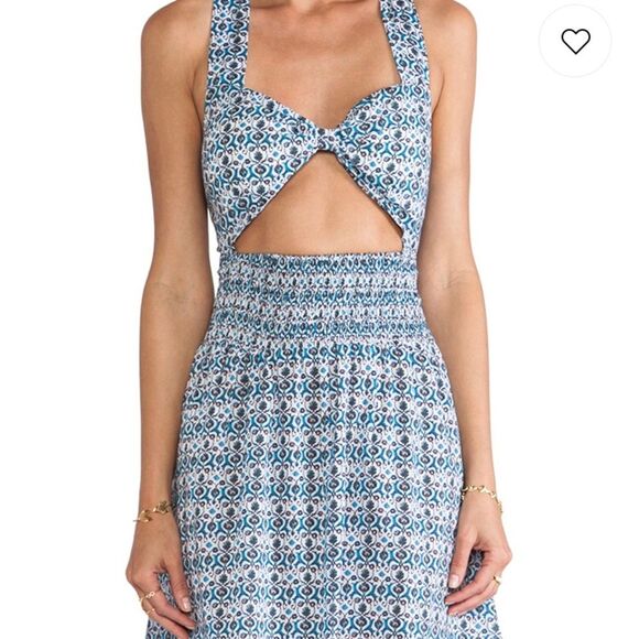 Revolve Basta Surf Naxos Midriff Cutout Floral Print Dress in Grecian Flower XS - Picture 5 of 11